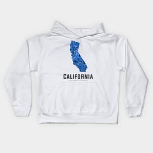 California state map abstract blue Kids Hoodie